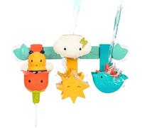 Battat Baby Bath Toy Bar, Rain & Shine Water Play Set, Watersand | 6 removable bath toys on a with 2 suction cups for stacking, sorting, and squirting fun, Watersand, 1+ Years