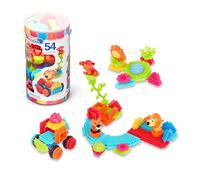 Battat - Bristle Blocks - STEM Interlocking Building Blocks - 54 Pieces Playset - Reusable Storage Bucket - Developmental Toys for Toddlers & Kids - Jungle Advetures - 2+ Years