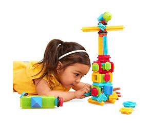 Battat - Bristle Blocks - STEM Interlocking Building Blocks - 56 Pieces Playset - Developmental Toys for Toddlers & Kid - Basic Builder Box - 2+ Years