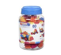 Battat - Bristle Blocks - STEM Interlocking Building Blocks - 80 Pieces Playset - Reusable Storage Bucket - Developmental Toys for Toddlers & Kids - Big Value Case - 2+ Years
