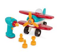 Battat BT2650Z Airplane-Colourful Take-Apart Toy Aeroplane for Kids Aged 3 and Up (25pc), Blue & Red