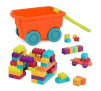 Battat - Building Blocks & Wagon - 55 Pieces Block Set - Construction Playset For Kids, Toddlers - Developmental Toy - 18+ Months - Locbloc Wagon