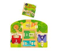 Battat Education - Wooden Latches Board Sensory Activity Toy for Toddlers, Montessori Doors and Locks Busy Board for Fine Motor Skills Development, Educational Toys - 3+ Years