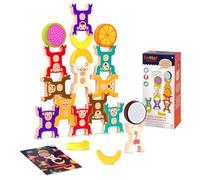 Battat Education - Wooden Stacking Monkeys Toy for Toddlers - Colorful Interlocking Rings - Develop Fine Motor Skills & Hand - Eye Coordination - Fun Balancing Building Blocks for Kids 3+ Years