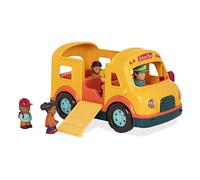 Battat Lights & Sounds School Bus Toy for Toddlers (Includes Driver + 4 Passengers),Yellow
