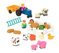 Battat - Farm Animal Play Set - 25 Toy Farm Animals, Fences, Farmers, Tractor, Trailer & More for Toddlers 18 Months+ - Farm Playset