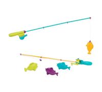 Battat - Magnetic Fishing Set - Outdoor Toys Fishing Game with 2 Magnetic Rods and 4 Fish for Kids 3 Years+ (6-Pcs), Green/Beige/Turquoise/Purple