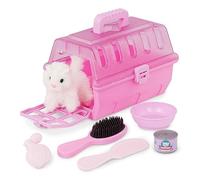 Battat Play Circle Cat Grooming Kit, Pet Carrier with Plush Kitten, Playset