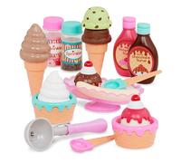 Play Circle by Battat - Sweet Treats Ice Cream Parlour 21 Pieces Playset - Sprinkles, Cones, Spoons, Cups - Pretend Play Food Decorating Kit - Toy Frozen Dessert and Accessories for Kids 3 Years +