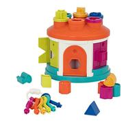 Battat - Shape Sorter House - Color and Shape Sorting Toy with 6 Keys and 12 Shapes for Toddlers 2 years + (14-Pcs), Medium, Rainbow
