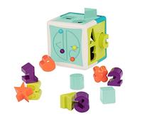 Battat - Shape Sorter Cube - Sorting Toy for Learning - Shapes, Letters, Numbers - 12 pcs - Educational Activity Cube with Bead Maze - Toddlers, Kids - 2 Years +
