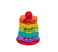 Battat Stacking Baby Toy, 5 Rainbow Rings with Rattle Textures, Toddler