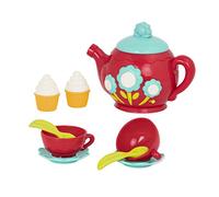 Battat Tea Party Set, 9-Piece Toy Kitchen Play, Pretend Play Playset | Colorful pretend play set with 1 musical teapot, 2 cups, 2 saucers, 2 spoons, and 2 cupcakes for tea parties, 3+ Years