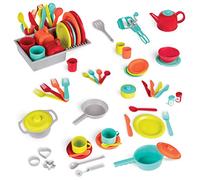 Battat - Toy Kitchen Set - 71 Pieces - Pretend Cooking Accessories - 4 Table Settings & Cutlery - Dishwasher Safe & Worry - Free - Deluxe Kitchen Playset - 2+ Years