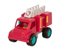 Battat - Vroom! Fire Engine Transport Toy with Movable Parts & 2 Firefighters - Classic Toddler Trucks - Kids Construction Toys - Soft Rubber Wheels - 18+ Months
