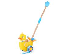 Battat - Waddling Push Toy - Wooden Duck - Walks & Flaps - Silly Sounds & Bobble Head - 12+ Months - Quack & Go Duck
