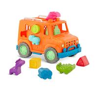 Battat - Wonder Wheels - Camion di selezione delle forme - 9 pezzi per lo sviluppo dei bambini e dei ragazzi - Forme di animali e frutta - Materiali riciclabili - 1+ anno