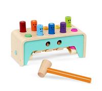 Battat - Wooden Hammer Toy for Kids, Toddlers - Pounding Bench with Pegs and Mallet - Colorful Developmental Toy - 1 Year + - Pound & Count Bench