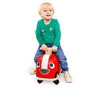 Battat Wooden Racer Ride-On, Rollin' Race Car with 360 Wheels, Activity