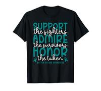 Batten Disease Awareness Support in Teal Text T-Shirt