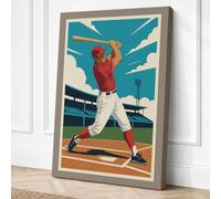 Batter at Home Art Deco Canvas Wall Art Print 18x12 Inch (46 x 30 cm)