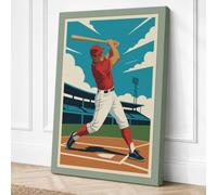 Batter at Home Art Deco Canvas Wall Art Print 24x16 Inch (61 x 41 cm)