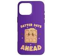Batter Days Ahead Cute Waffle Breakfast Pun Case for iPhone 16 Pro Max