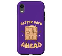 Batter Days Ahead Cute Waffle Breakfast Pun Case for iPhone XR