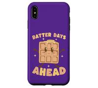 Batter Days Ahead Cute Waffle Breakfast Pun Case for iPhone XS Max
