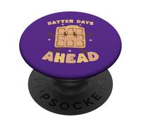 Batter Days Ahead Cute Waffle Breakfast Pun PopSockets Adhesive PopGrip