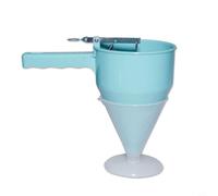 Batter Dispenser Funnel with Plunger for Pancakes Crepes Muffins Takoyaki Balls Baking Kitchen Tool For Easy Control ABS Dishwasher Safe White Pink Blue(C)