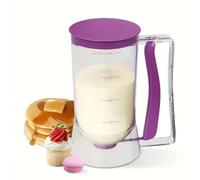 Batter Dispenser with Measuring Scale - No Drip Pancake & Cupcake Batter Mixer, 900ml Baking Tool for Waffles, Muffins, Crepes, Easy Clean Kitchen Gadget(Purple)