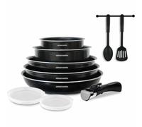 Batterie de cuisine 10 pieces Arthur Martin - Aluminium - Tous feux sauf induction - Noir