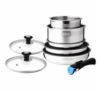 Arthur Martin AM2493 8-Piece Stainless Steel Kitchen Cookware Set with Removable Handle for All Heat Sources Including Induction