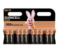 Batteries AA Alkaline 10 Pack Silver Black Metal Cells Long Life 5-Year Shelf XL