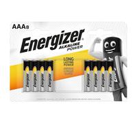 Batteries AAA Alkaline 8 Count Pack Silver/Black Long Life 7yr Shelf 1.5V Cells