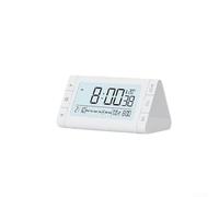 Batteries Bedside Alarm Clock with Unique Triangular Design, Three Alarms and Gentle Night Light for Restful Nights (White)