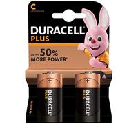 4X Duracell C Plus LR14/MN1400 Alkaline (2 Blisters of 2 Batteries) 4 Batteries