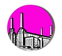 Battersea Power Station - POP Art - Pink Background - Small 10 x 49mm Vinyl Stickers