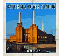 Battersea Power Station Retro Poster Greeting Card