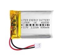 Battery 102030 LiPo 3.7V 600mAh 2.22Wh Rechargeable Connector PH2.0 (JST-PHR-02) Type B Lithium: Ensure the device polarity matches the battery 32x20x10mm (PH2|600mAh|102030)