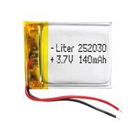 Battery 252030 LiPo 3.7V 140mAh 0.518Wh 1S 5C Liter Energy Battery for Electronics Rechargeable Portable Phone Smartwatch video light GPS - Not compatible for Radio Control 32x20x3mm (140mAh|252030)