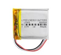 Battery 3 Wire 302020 LiPo 3.7V 90mAh 0.37Wh 1S 5C Liter Energy Battery Rechargeable with PCM NTC thermistor smartwatch electronic watch Not suitable for Radio Control 22x20x3mm (3P|90mAh|302020)