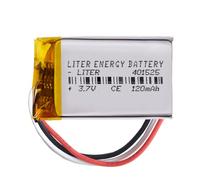 Battery 3 Wire 401525 LiPo 3.7V 120mAh 0.444Wh 1S 5C Liter Energy Battery Rechargeable with PCM NTC thermistor smartwatch electronic watch Not suitable for Radio Control 27x15x4mm (3P|120mAh|401525)