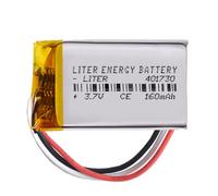 Battery 3 Wire 401730 LiPo 3.7V 160mAh 0.592Wh 1S 5C Liter Energy Battery Rechargeable with PCM NTC thermistor smartwatch electronic watch Not suitable for Radio Control 32x17x4mm (3P|160mAh|401730)