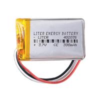 Battery 3 Wire 402035 LiPo 3.7V 300mAh 1.11Wh 1S 5C Liter Energy Battery Rechargeable with PCM NTC thermistor smartwatch electronic watch Not suitable for Radio Control 37x20x4mm (3P|300mAh|402035)
