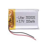 Battery 302025 LiPo 3.7V 110mAh 0.407Wh 1S 5C Liter Energy Battery for Electronics Rechargeable Portable Phone Smartwatch video light GPS - Not compatible for Radio Control 27x20x3mm (110mAh|302025)