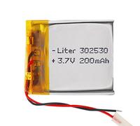 Battery 302530 LiPo 3.7V 200mAh 0.74Wh 1S 5C Liter Energy Battery for Electronics Rechargeable Portable Phone Smartwatch video light GPS - Not compatible for Radio Control 32x25x4mm (200mAh|302530)