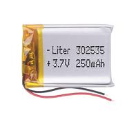Battery 302535 LiPo 3.7V 250mAh 0.925Wh 1S 5C Liter Energy Battery for Electronics Rechargeable Portable Phone Smartwatch video light GPS - Not compatible for Radio Control 37x25x4mm (250mAh|302535)