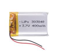 Battery 303048 LiPo 3.7V 400mAh 1.48Wh 1S 5C Liter Energy Battery for Electronics Rechargeable Portable Phone Smartwatch video light GPS - Not compatible for Radio Control 50x30x3mm (400mAh|303048)